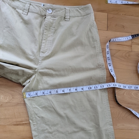 SIMONS Mid rise wide leg tan yellow cotton blend pants size 30 @R - Picture 2 of 11